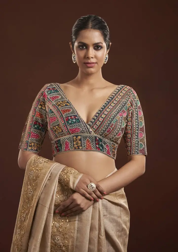 Different Types of Blouse Designs: A Complete Guide to Elevate Your Style 10 Deep-Neck Blouse