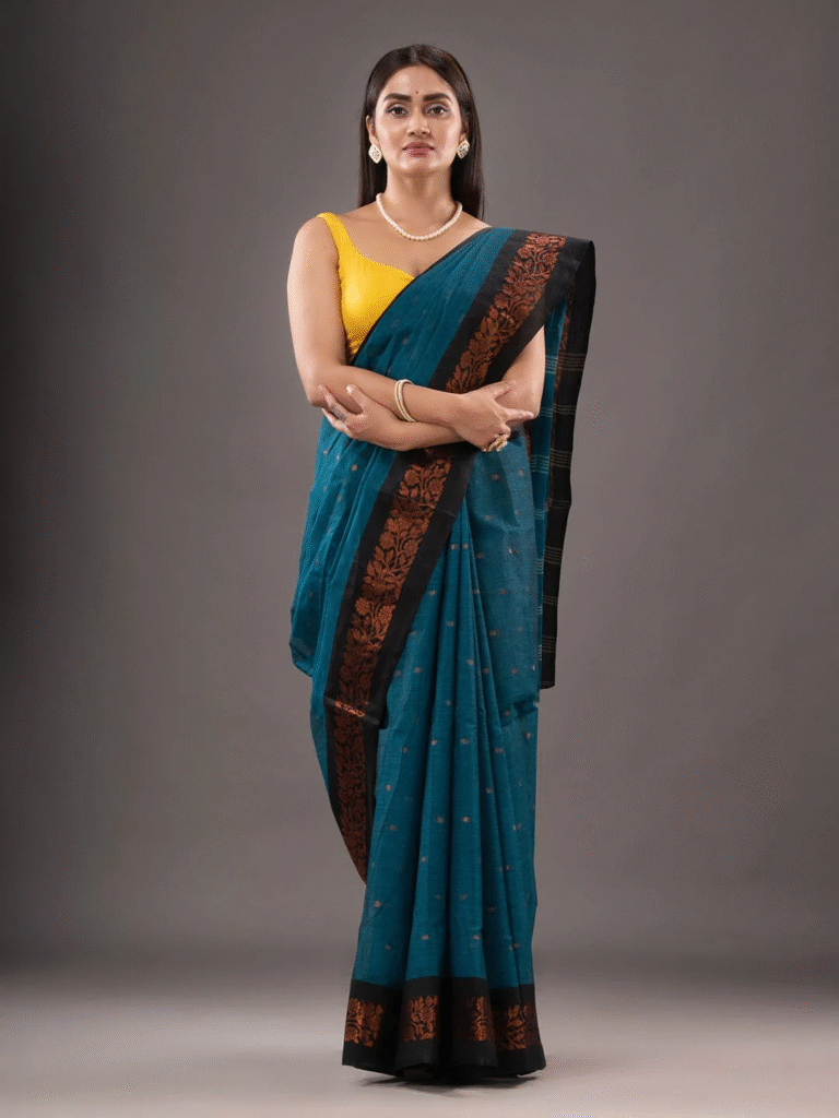 Types of Sarees Names: Saree Varieties From Across India 5 Pure Cotton Hand Woven Tant Saree