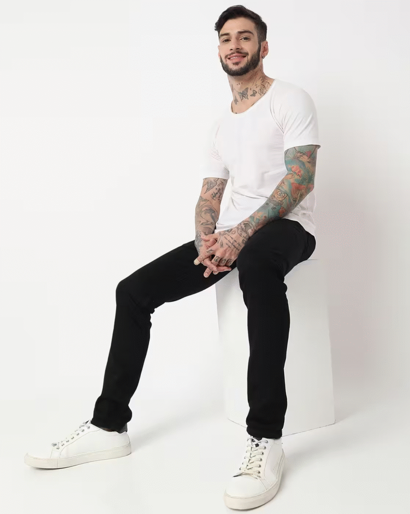Mid-Rise Tapered Fit Jeans
