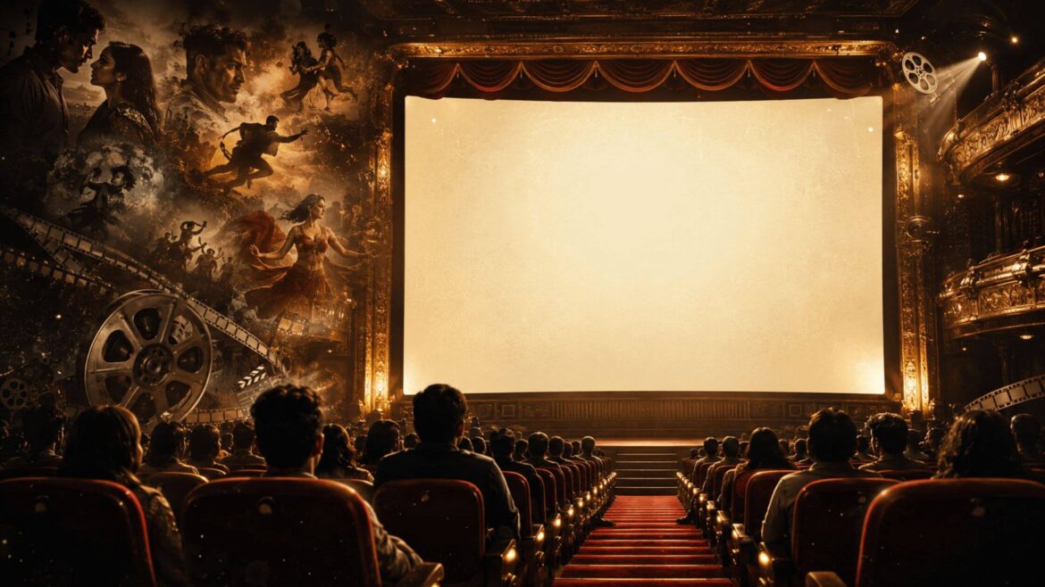 A cinematic collage representing the best Bollywood movies of all time